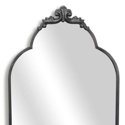 65" Black Metal Arch Full Length Hanging Mirror