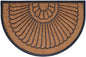 24" X 36" Black And Natural Semi Circle Outdoor Coir And Rubber Door Mat