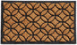 24" X 36" Black And Natural Geometric Outdoor Coir And Rubber Door Mat