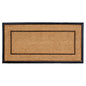 24" X 48" Natural And Black Striped Border Outdoor Coir And Rubber Door Mat