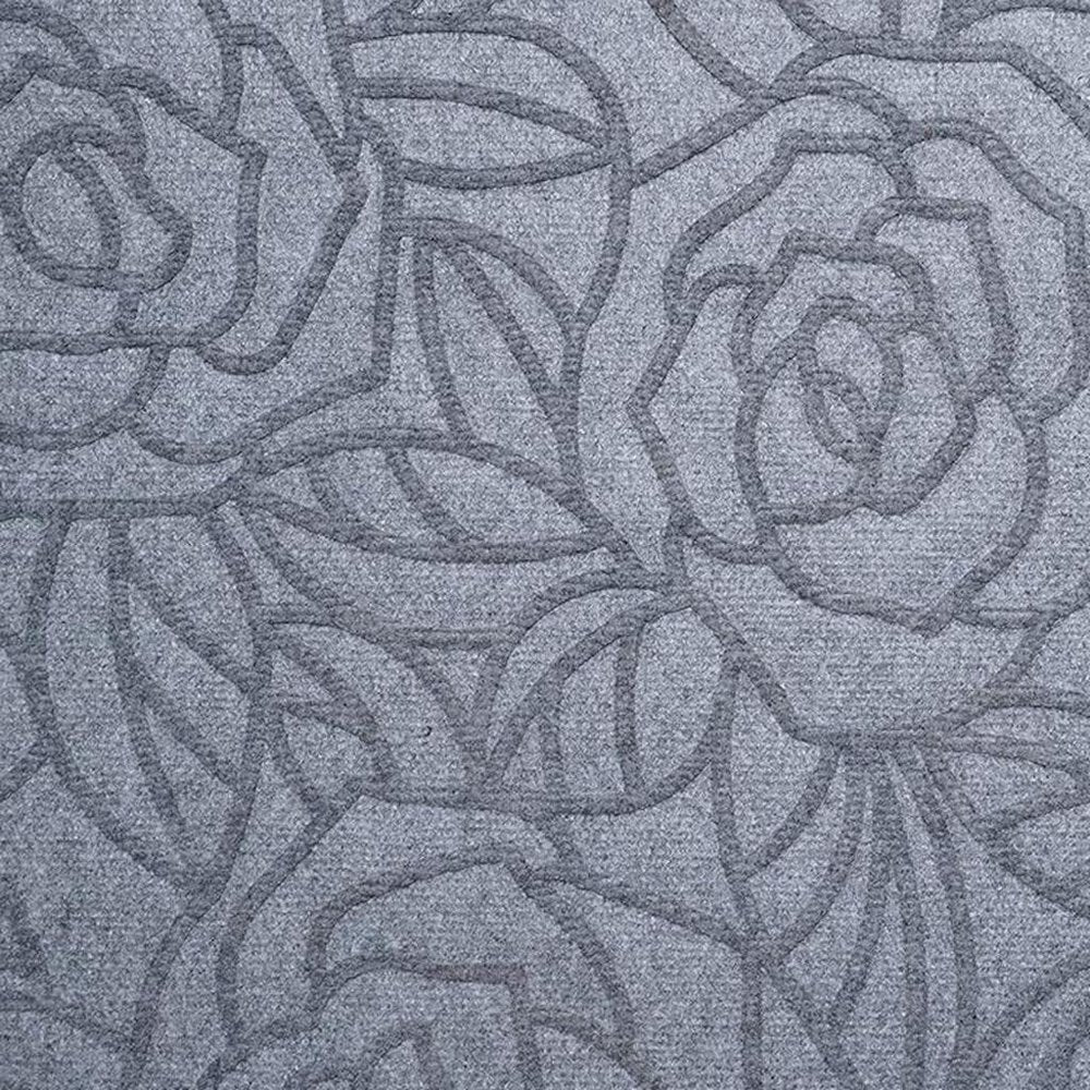 24" X 36" Gray Floral Outdoor Polypropylene Door Mat