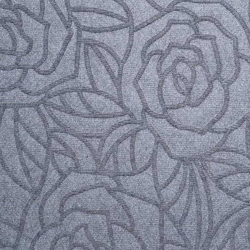 24" X 36" Gray Floral Outdoor Polypropylene Door Mat
