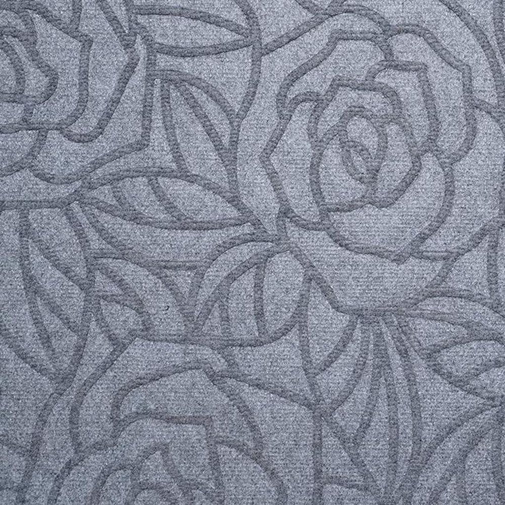 24" X 36" Gray Floral Outdoor Polypropylene Door Mat