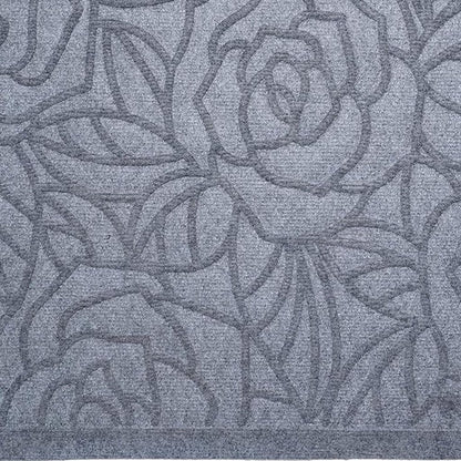 24" X 36" Gray Floral Outdoor Polypropylene Door Mat