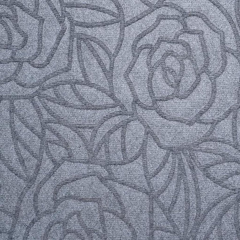 24" X 36" Gray Floral Outdoor Polypropylene Door Mat