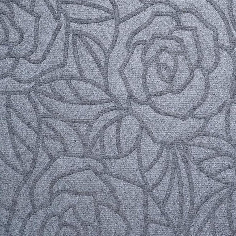 24" X 36" Gray Floral Outdoor Polypropylene Door Mat