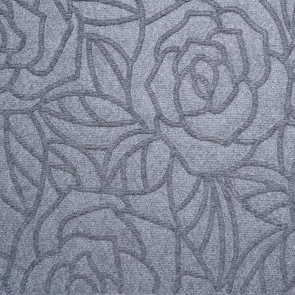 24" X 36" Gray Floral Outdoor Polypropylene Door Mat