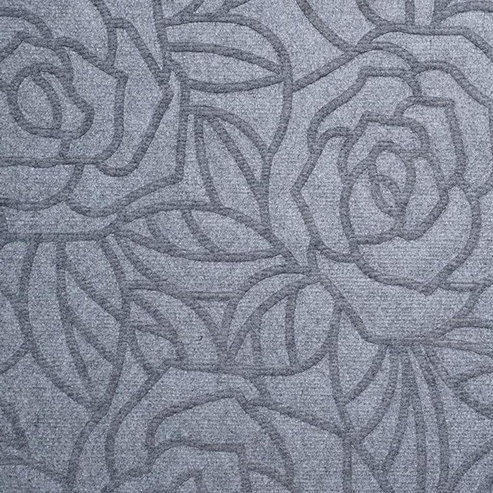 24" X 36" Gray Floral Outdoor Polypropylene Door Mat