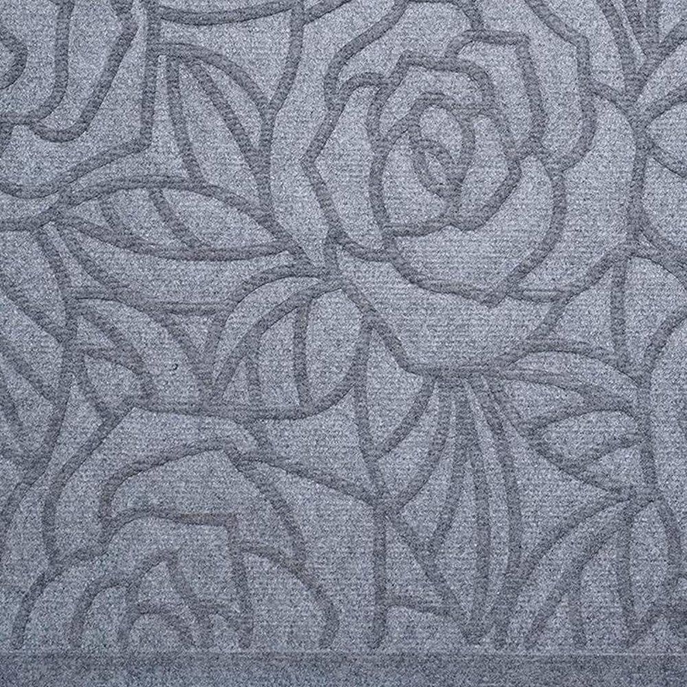 24" X 36" Gray Floral Outdoor Polypropylene Door Mat