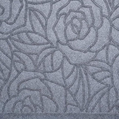 24" X 36" Gray Floral Outdoor Polypropylene Door Mat