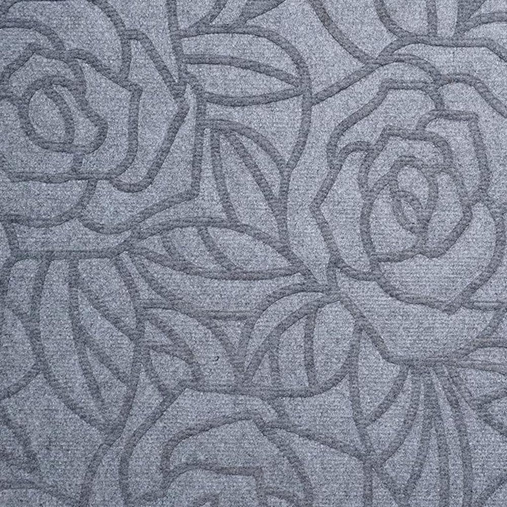 24" X 36" Gray Floral Outdoor Polypropylene Door Mat