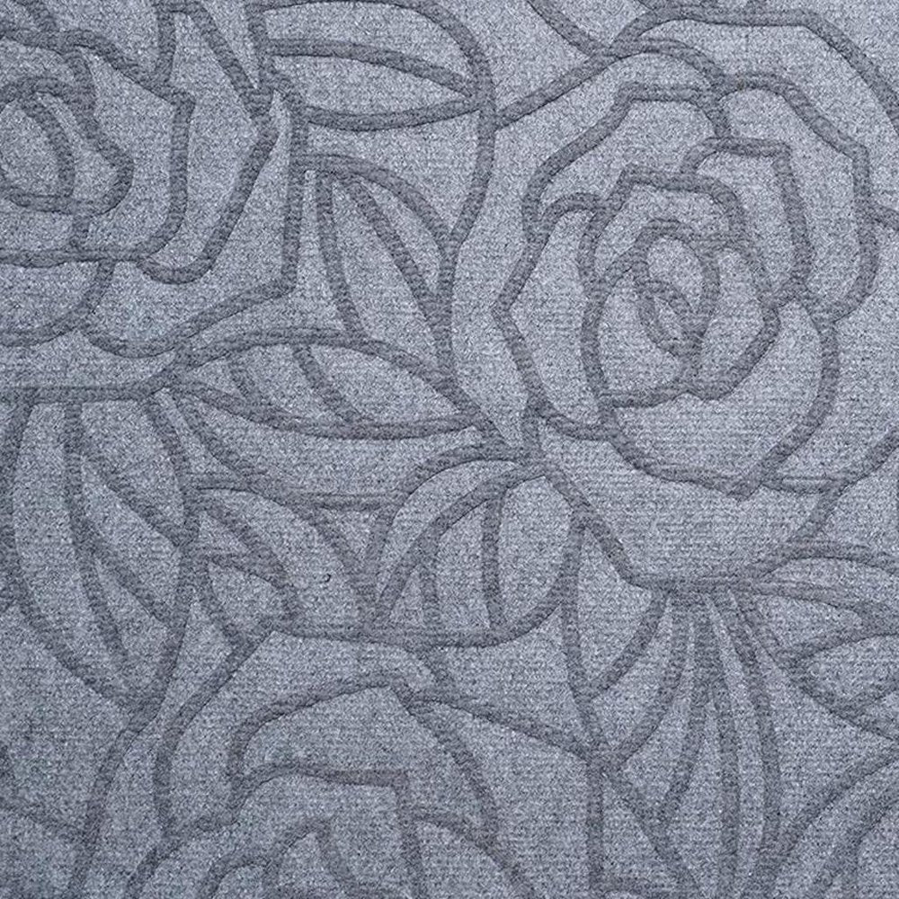 24" X 36" Gray Floral Outdoor Polypropylene Door Mat