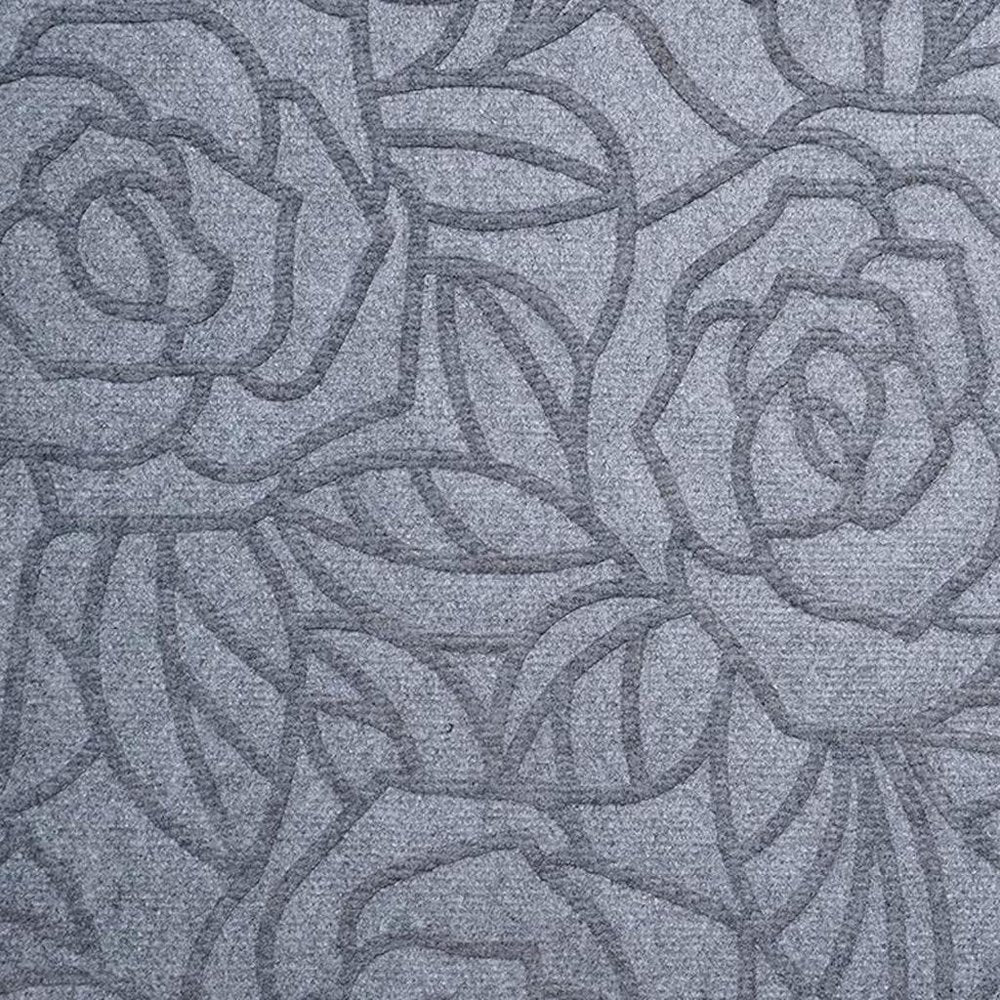 24" X 36" Gray Floral Outdoor Polypropylene Door Mat