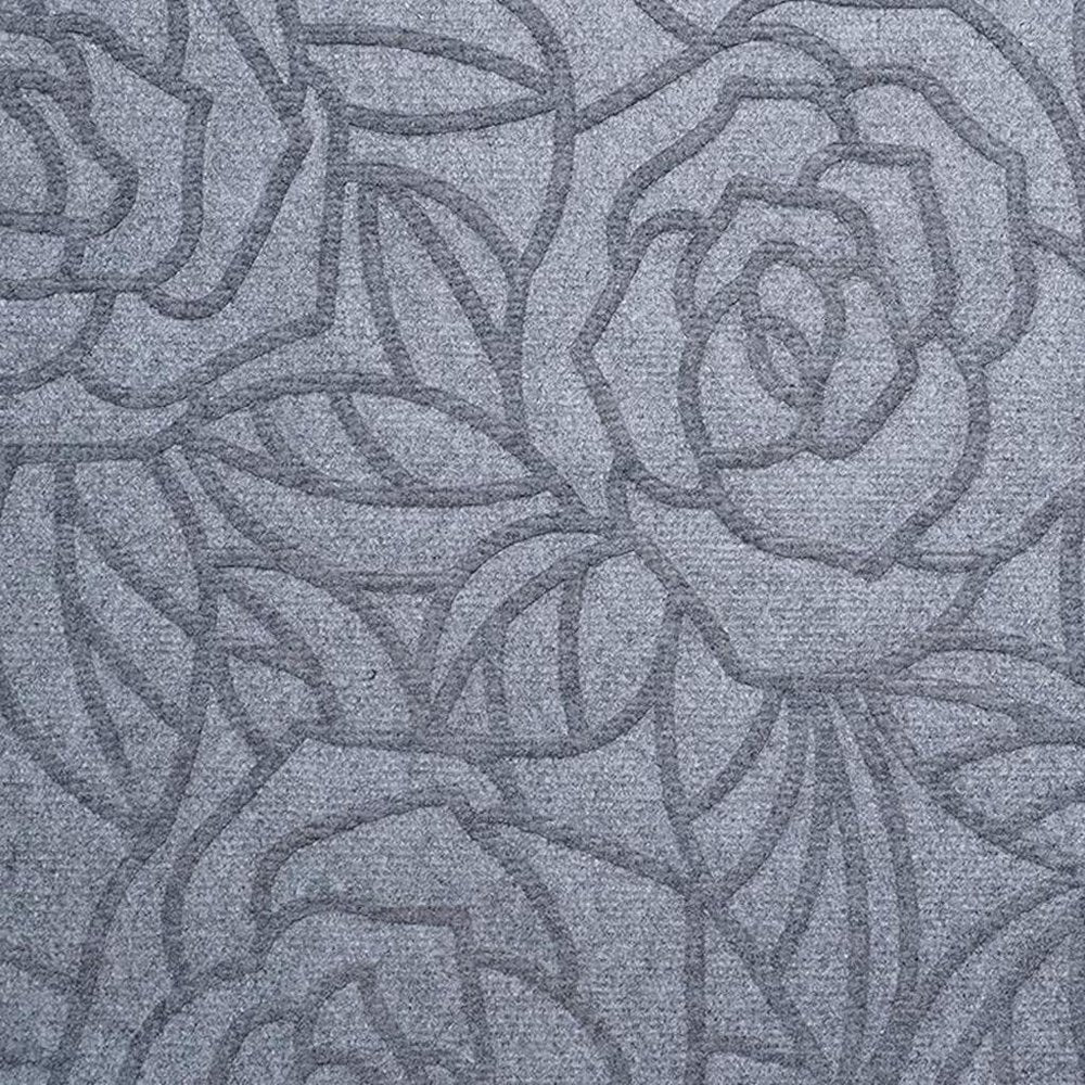 24" X 36" Gray Floral Outdoor Polypropylene Door Mat