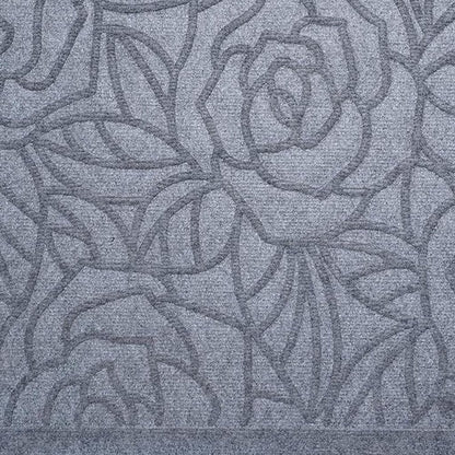 24" X 36" Gray Floral Outdoor Polypropylene Door Mat