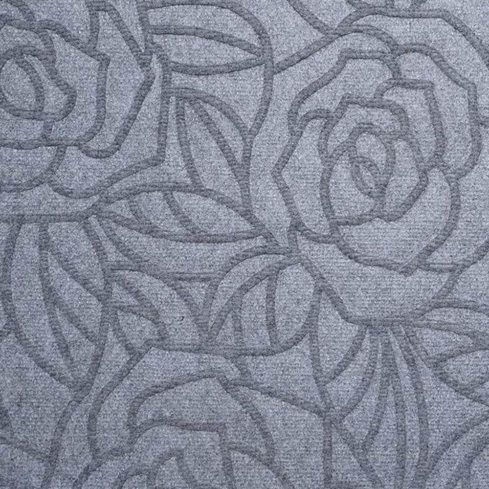 24" X 36" Gray Floral Outdoor Polypropylene Door Mat