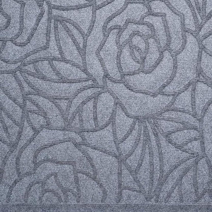 24" X 36" Gray Floral Outdoor Polypropylene Door Mat