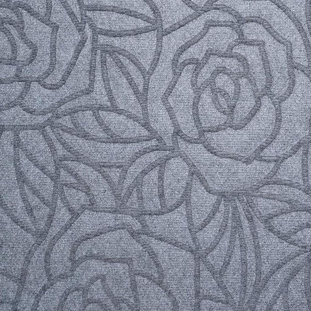 24" X 36" Gray Floral Outdoor Polypropylene Door Mat