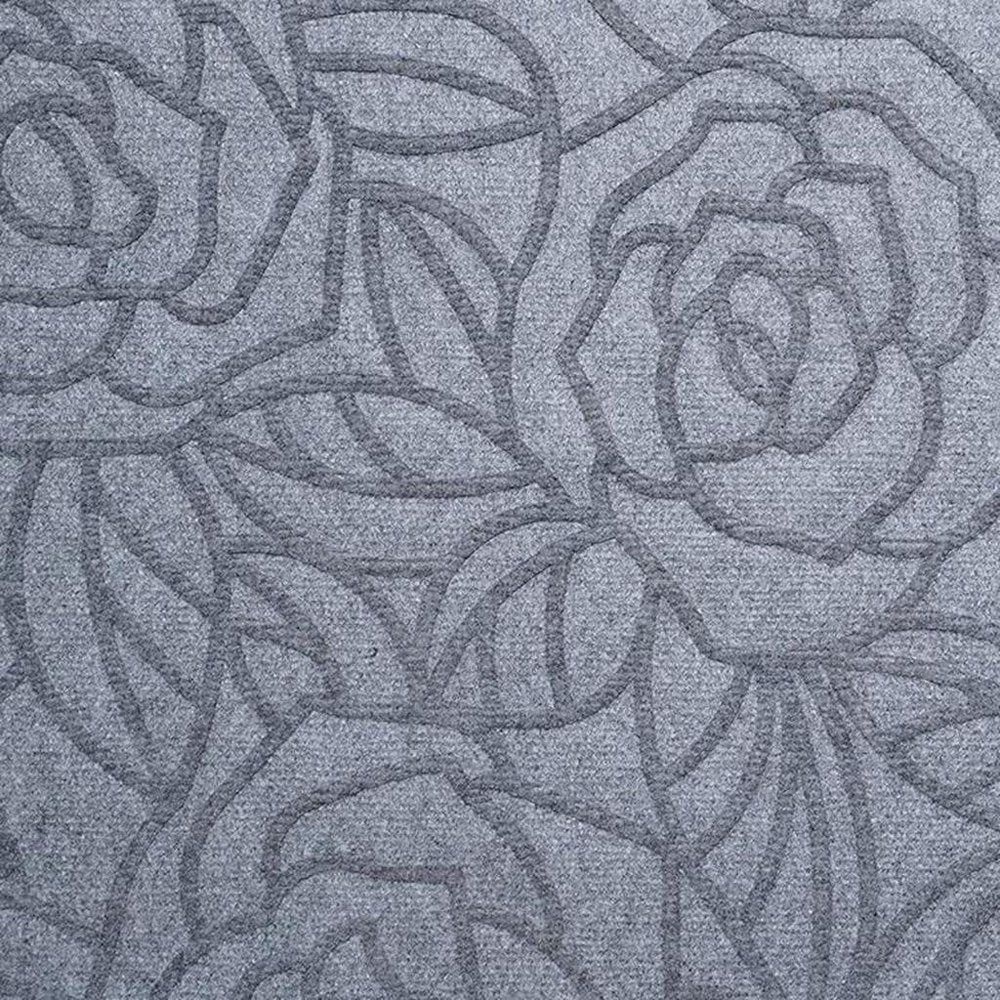 24" X 36" Gray Floral Outdoor Polypropylene Door Mat