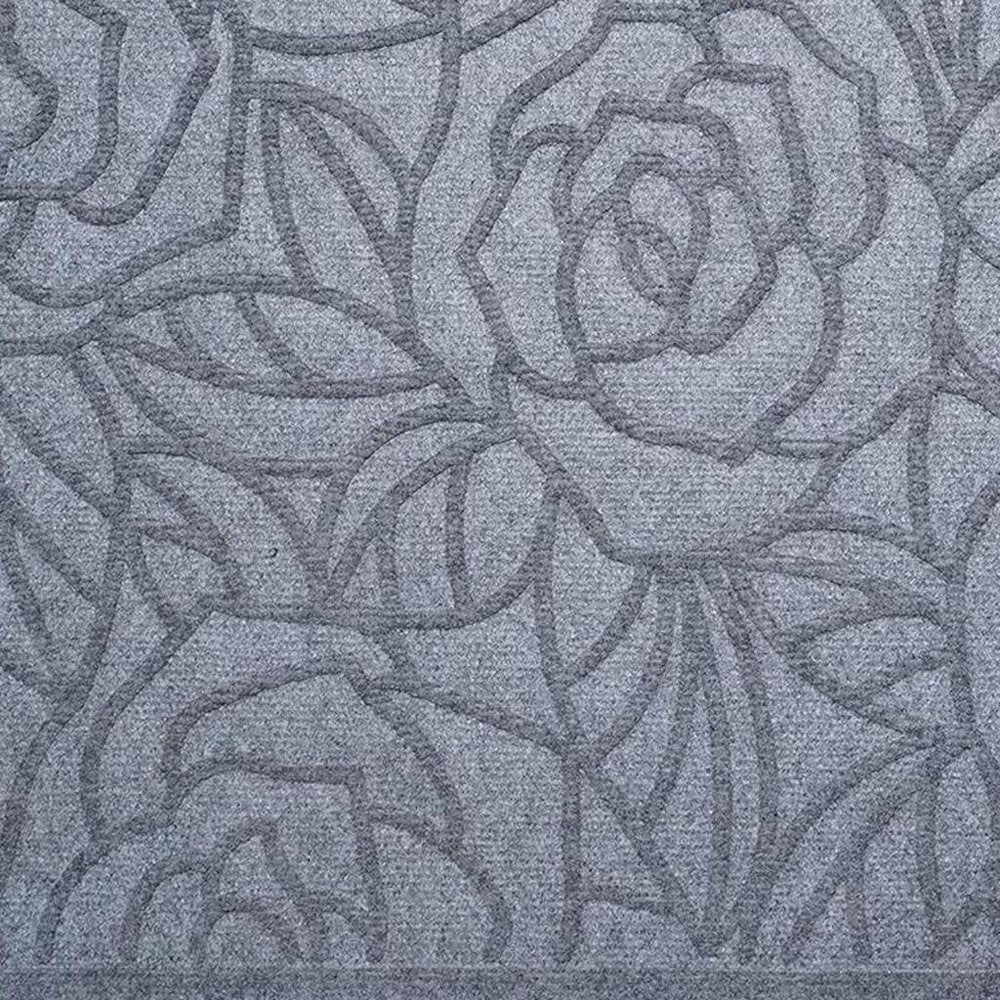 24" X 36" Gray Floral Outdoor Polypropylene Door Mat