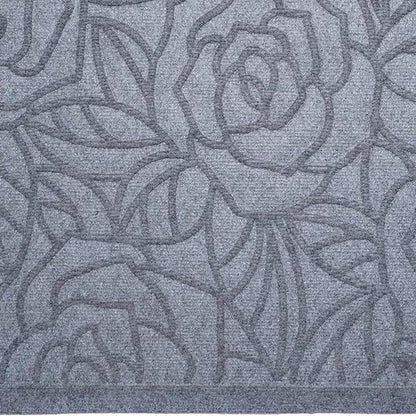 24" X 36" Gray Floral Outdoor Polypropylene Door Mat