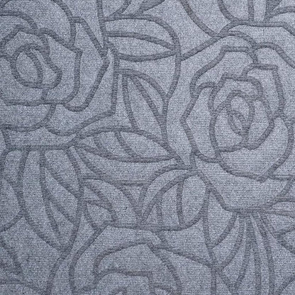 24" X 36" Gray Floral Outdoor Polypropylene Door Mat