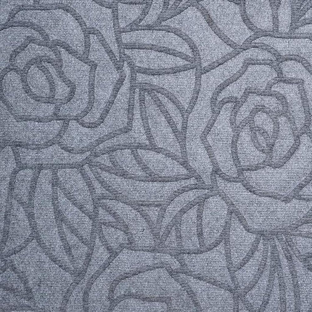 24" X 36" Gray Floral Outdoor Polypropylene Door Mat