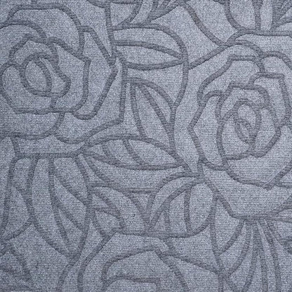 24" X 36" Gray Floral Outdoor Polypropylene Door Mat