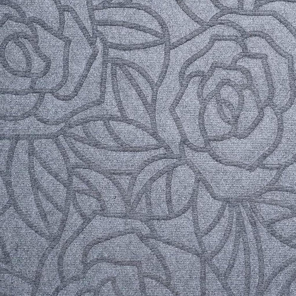 24" X 36" Gray Floral Outdoor Polypropylene Door Mat