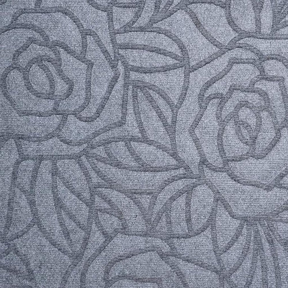 24" X 36" Gray Floral Outdoor Polypropylene Door Mat