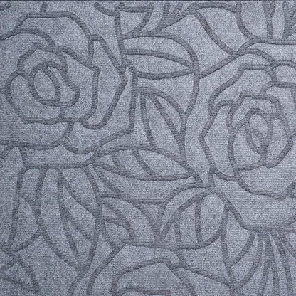 24" X 36" Gray Floral Outdoor Polypropylene Door Mat