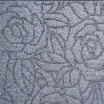 24" X 36" Gray Floral Outdoor Polypropylene Door Mat