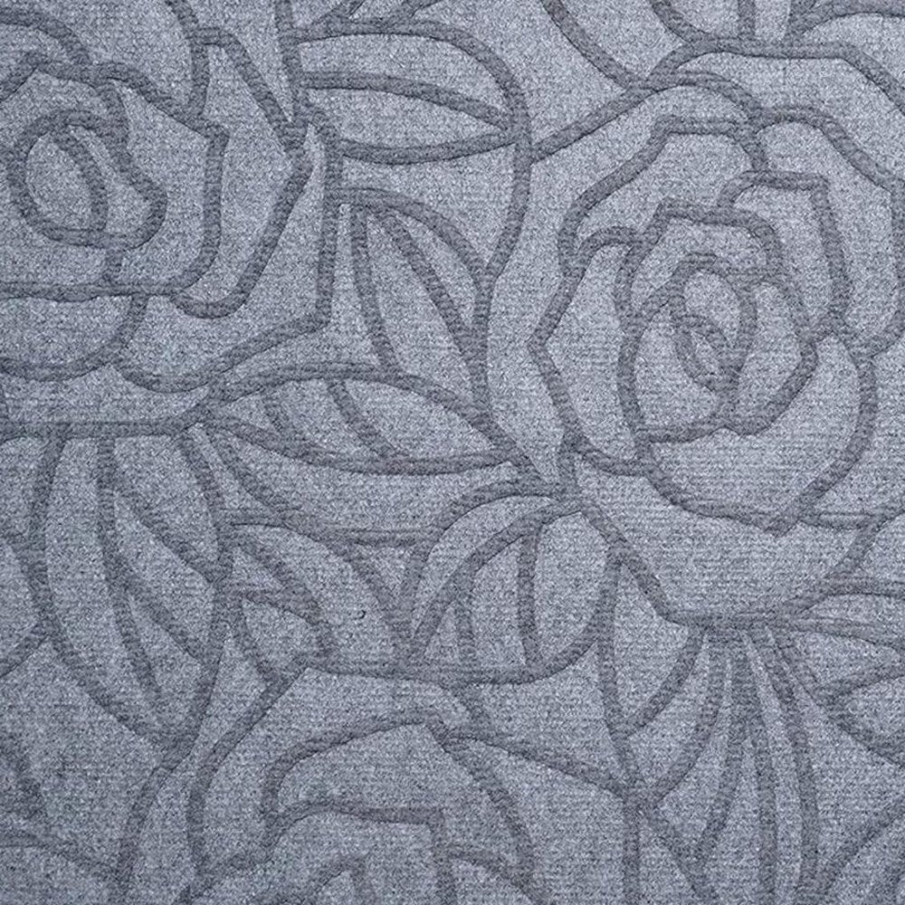 24" X 36" Gray Floral Outdoor Polypropylene Door Mat
