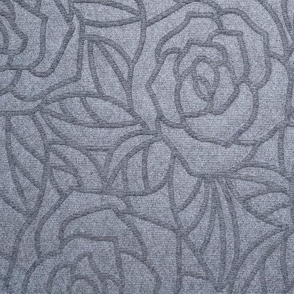 24" X 36" Gray Floral Outdoor Polypropylene Door Mat