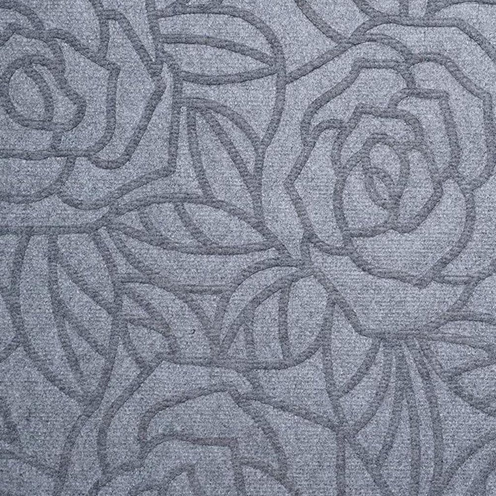 24" X 36" Gray Floral Outdoor Polypropylene Door Mat