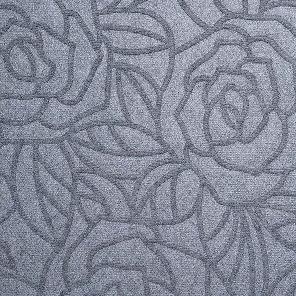 24" X 36" Gray Floral Outdoor Polypropylene Door Mat