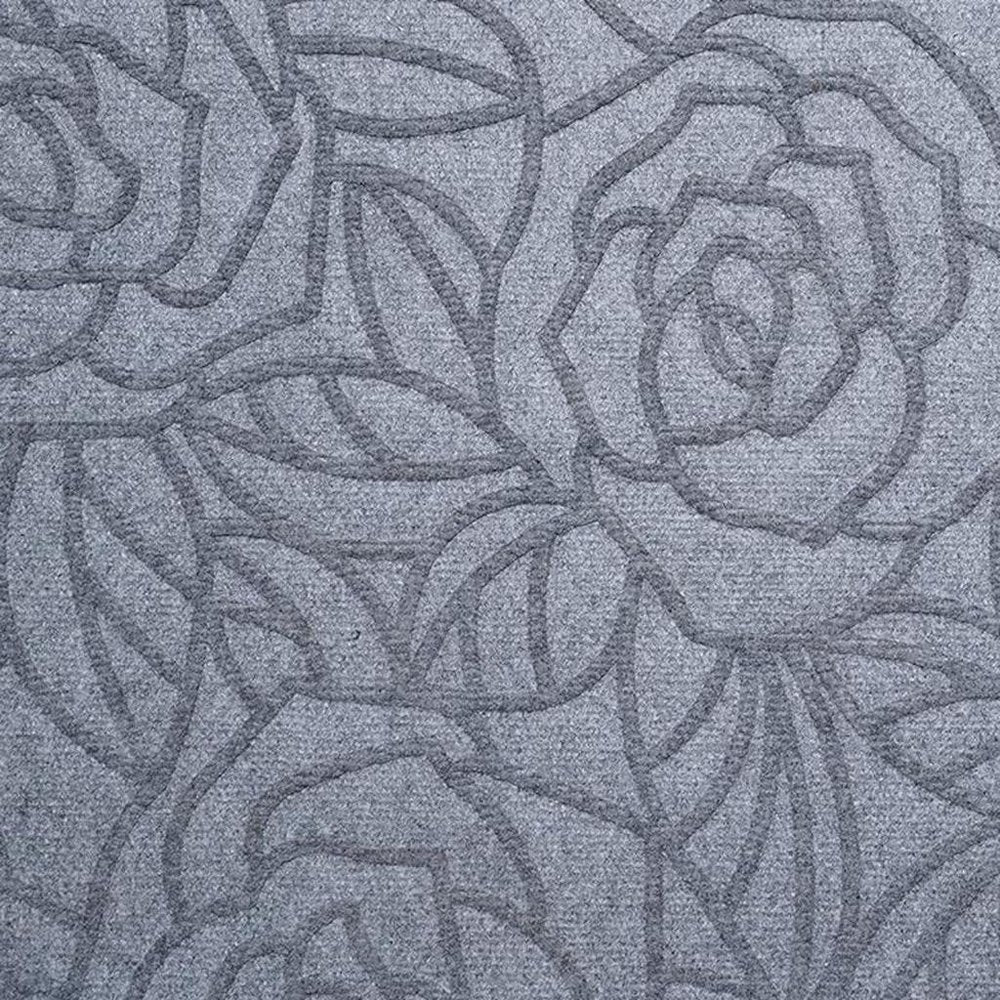 24" X 36" Gray Floral Outdoor Polypropylene Door Mat