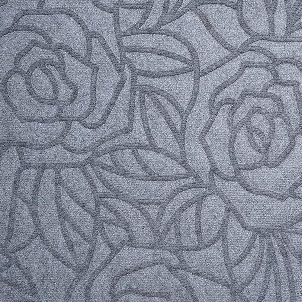 24" X 36" Gray Floral Outdoor Polypropylene Door Mat