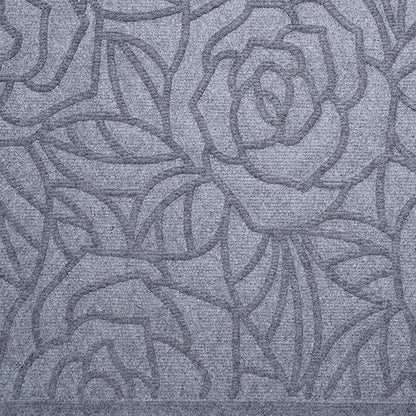 24" X 36" Gray Floral Outdoor Polypropylene Door Mat