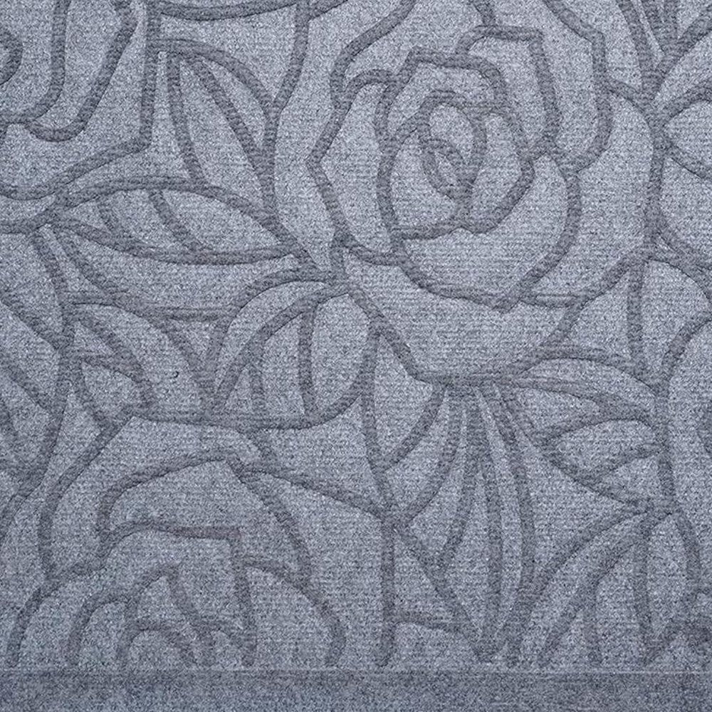 24" X 36" Gray Floral Outdoor Polypropylene Door Mat