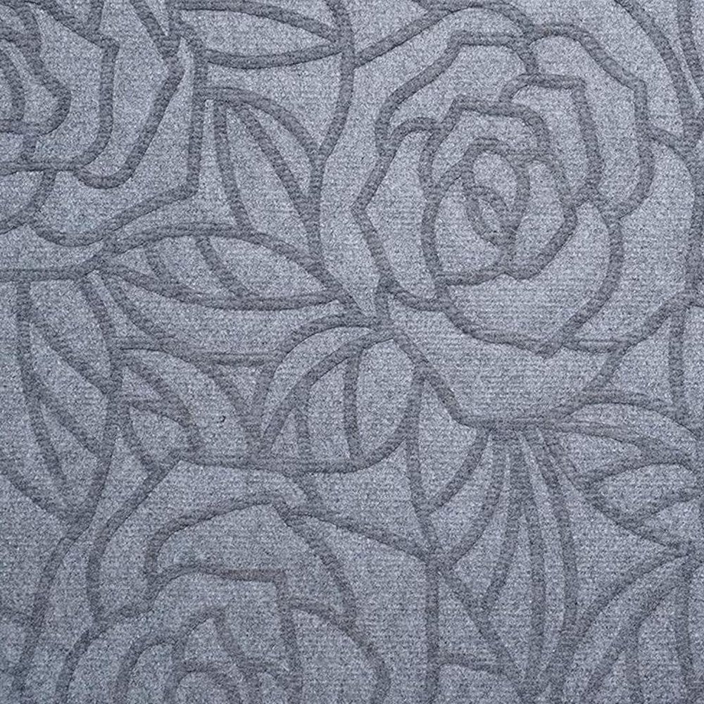 24" X 36" Gray Floral Outdoor Polypropylene Door Mat