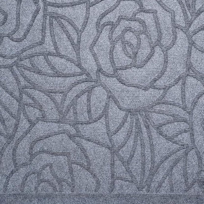 24" X 36" Gray Floral Outdoor Polypropylene Door Mat
