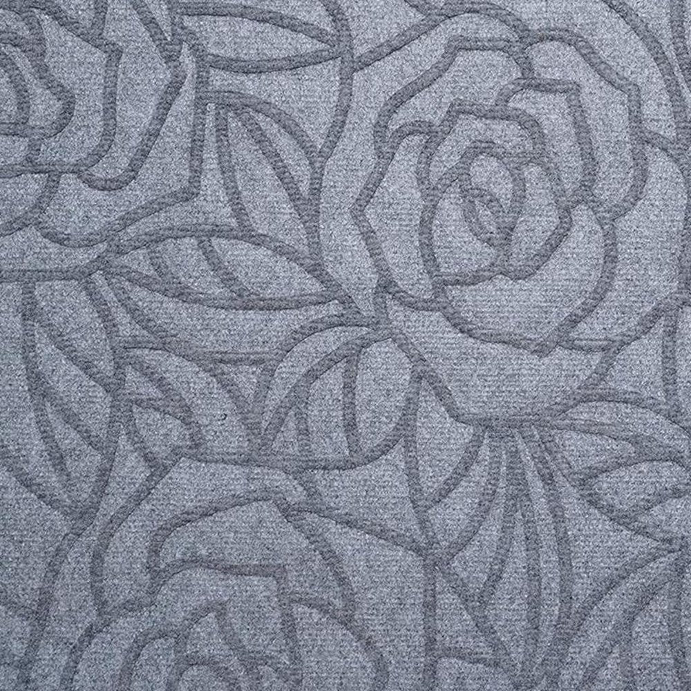 24" X 36" Gray Floral Outdoor Polypropylene Door Mat