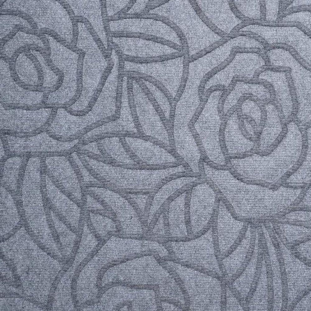 24" X 36" Gray Floral Outdoor Polypropylene Door Mat
