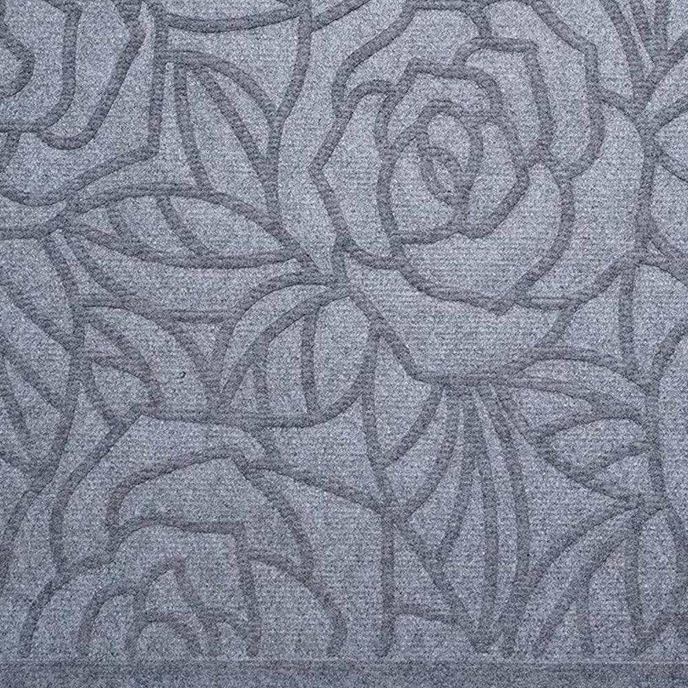 24" X 36" Gray Floral Outdoor Polypropylene Door Mat