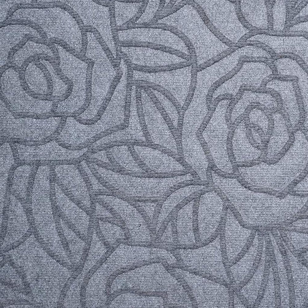 24" X 36" Gray Floral Outdoor Polypropylene Door Mat