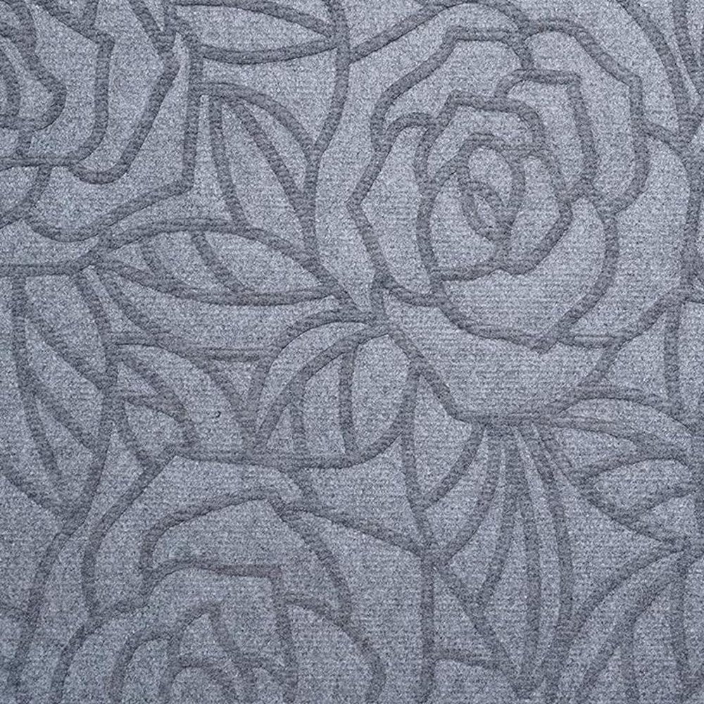 24" X 36" Gray Floral Outdoor Polypropylene Door Mat