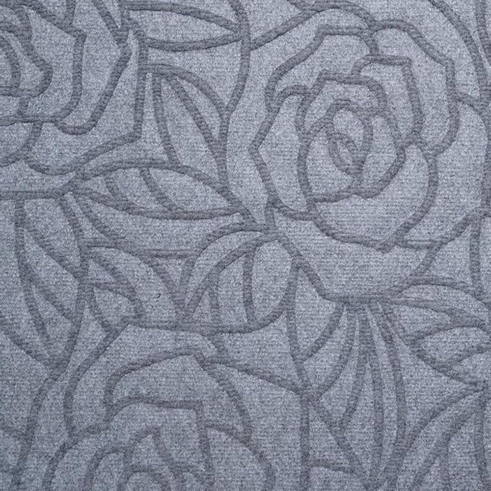24" X 36" Gray Floral Outdoor Polypropylene Door Mat