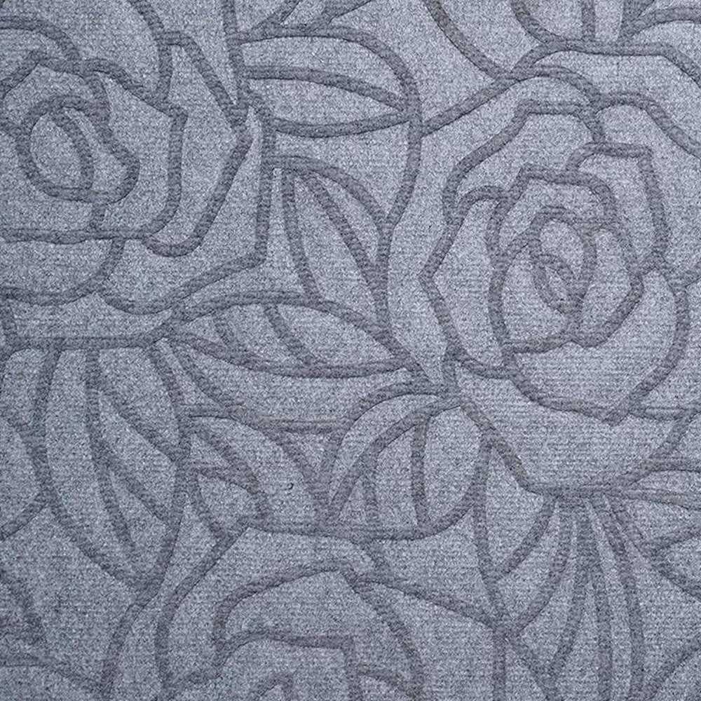 24" X 36" Gray Floral Outdoor Polypropylene Door Mat
