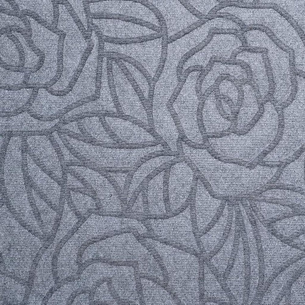 24" X 36" Gray Floral Outdoor Polypropylene Door Mat